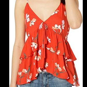 Orange floral summer tank